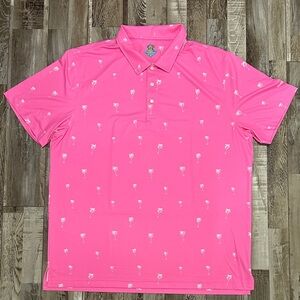 Chubbies Pink Palm Print Polo Shirt